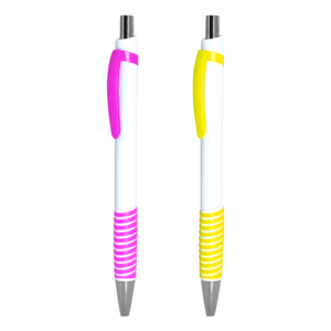 Stylo Blanc avec Attributs Colorés