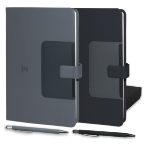 Coffret Cadeau Entreprise Notebook Design avec Chargeur Sans Fil & Accessoirs