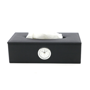 Cache Boite à Mouchoirs  avec Horloge de Bureau