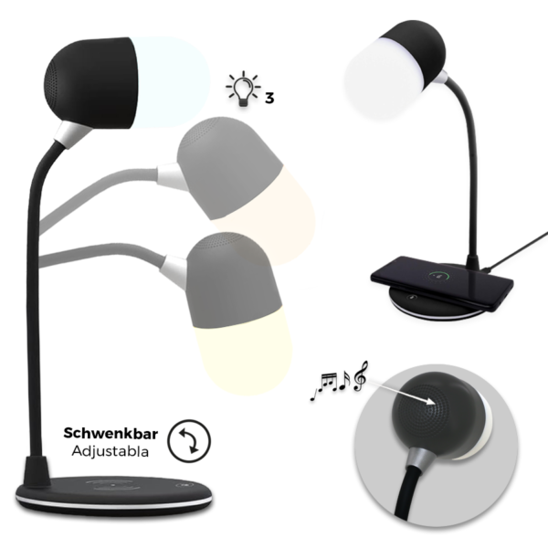 Lampadaire Chargeur Wireless & Speaker - Accessoir Technologique Publicitaire